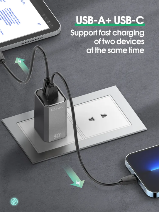 LDNIO%2030W%20PD3.0%20usb-c+USB-A%20fast%20wall%20Charger%20whit%20Type-C%20Cable%20A2527C%20-%20Black%20-%20Image%2010