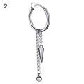 1Pc Men Long Chain Ear Piercing Loop Clip Hoop Earring Jewelry.