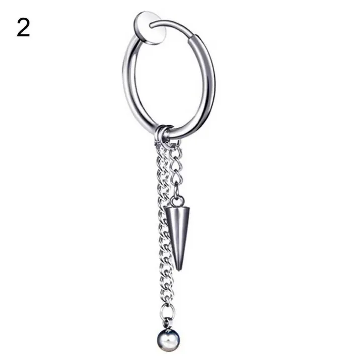 1Pc%20Men%20Long%20Chain%20Ear%20Piercing%20Loop%20Clip%20Hoop%20Earring%20Jewelry%20-%20Image%202