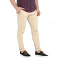 Slim-Fit Chino Gabardine Pants - Cream. 