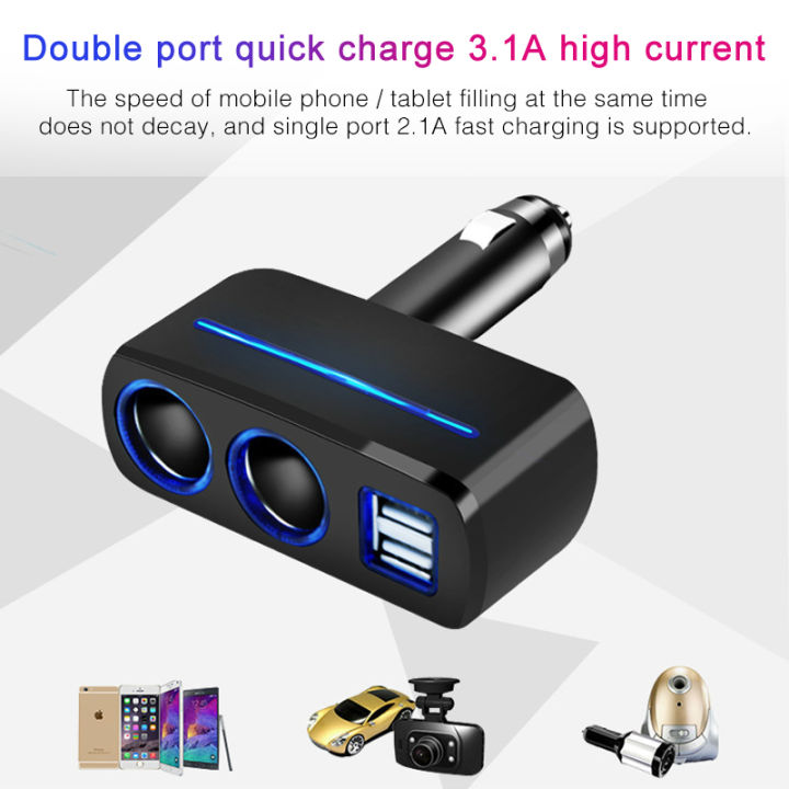 USB%2012V/24V%202%20Way%20Car%20Car%20Socket%20Splitter%20Dual%20USB%20Charger%20Car%20Power%20Adapter%20Universal%20-%20Image%202