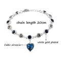 Blue Rhinestone Ocean Heart Bracelet.