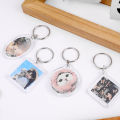 Homemade DIY photo keychain bag charm blank transparent keychain can open cover lock keychain. 