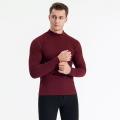 Winter T Shirt For Men Long Sleeve Tshirts Thermal Underwear Solid Color With Thin Fleece.