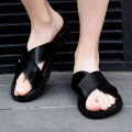 Men Shoes Italian Leather Slippers Men Beach Summer Shoes High Quality Big Size 38-47 Slip on Flats Male Flip Flops Mens Sandals.