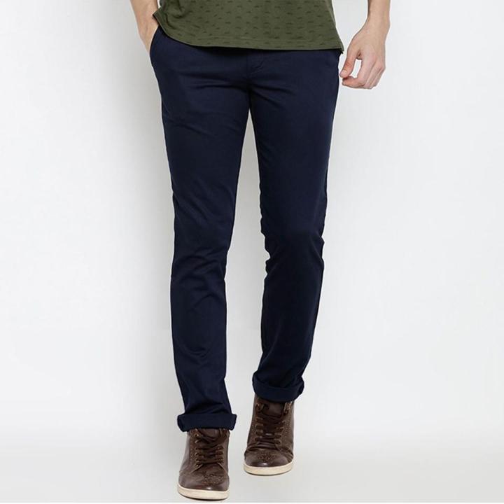 Slim-Fit Chino Gabardine Pants - Dark Blue