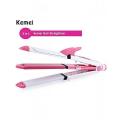 Kemei KM 1291 Ceramic Professional 3 in 1 Electric Hair Straightener Curler Styler and Crimper. 