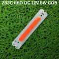 6012BA 2B3C RED DC 12V 5W COB SMD LED Light Chip Ultra Bright Red Color 5 Watt LED Light Panel Mount Aluminum Base With Resistor For Solar Panel Flood Light Household Garden.