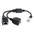 Ethernet Network Extension Cable Adapter-2 * Ethernet Splitter Cable-black.