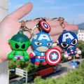 Disney Marvel Superhero PVC Keychain Cartoon Spiderman Hulk Thor Keyrings Cute Captain America Iron Man Keyholder Avengers Gift. 