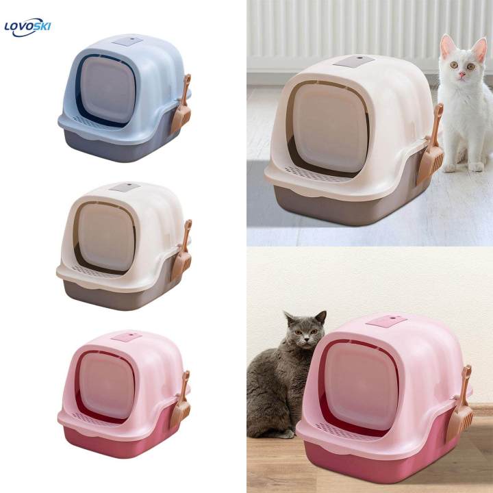 Enclosed%20Cat%20Litter%20Box%20Covered%20Hooded%20Front%20Entry%20Fully%20Enclosed%20Litter%20Pan%20Blue%20-%20Image%207