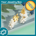 Her Lab Jewelry |Vineyard Themed Pearl Tassel Earrings. 