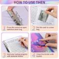 23.3*18CM 100 Envelope Challenge Binder Personal Finance Imitation leather Five colors Challenge the $20 notebook 100 savings book for Money Saving Financial Planning Budget Management Personal Use. 