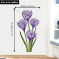 Crocus Flower Art Wall Sticker For Drawing Room Living Room Bedroom Flower Sticker.