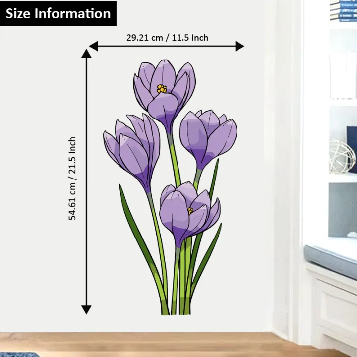 Crocus%20Flower%20Art%20Wall%20Sticker%20For%20Drawing%20Room%20Living%20Room%20Bedroom%20Flower%20Sticker%20-%20Image%203