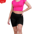 Womens Cotton Blend Mid Waist Lace Trim Stretch Sports Bike Shorts From Levin. 