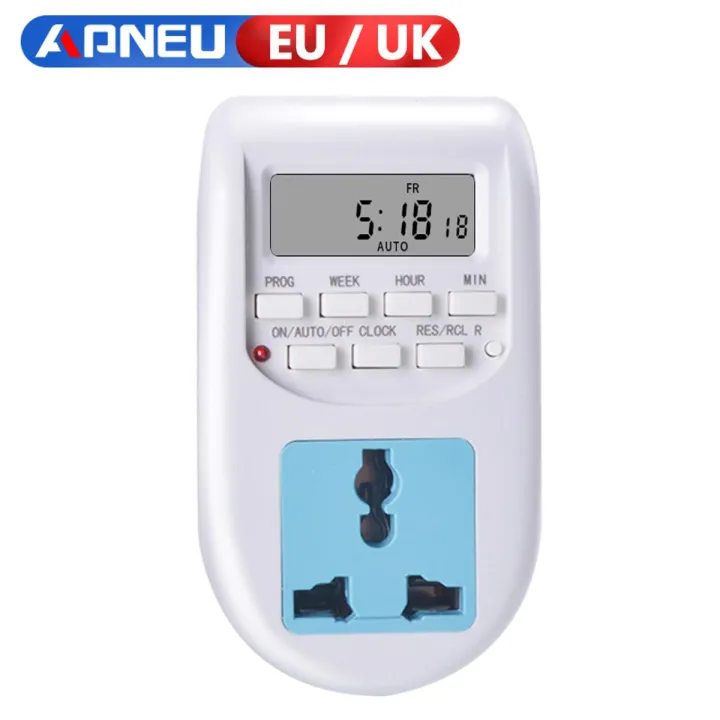 Digital Switch Timer With UK EU Socket Weekly Programmable Electronic ...