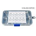50PCS 6x30mm Fast Blow Glass Fuse Assorted Mixed Kit Insurance Tube 0.5A-20A - Transparent.