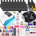 Manicure Set Poly Nail Gel Kit with 36/132W UV LED Lamp Gel Nail Polish Set Soak Off Varnish Nail Kit Professional Art Tools Set.