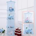 Brand New Mesh Hanging Storage Organizer 4 Compartments Folding Toy Clothing Bag Clothes Dryer Net Basket Hanging Organizer. 