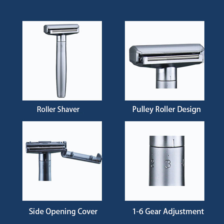 Whityle%20Adjustable%20Safety%20Razor%20Double%20Edge%20Shaving%20Razor%20With%20Auxiliary%20Rolling%20Axis%20For%20Man%2010%20pcs%20Blades%20Inside%20-%20Image%205