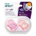 Philips Avent Ultra Air Pacifier 2 Pack - BPA-Free Dummy for Babies From 0-6 Months (model SCF085/02). 