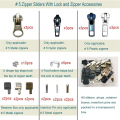 Zipper Repair Kit 5 Slider with Slider Metal Zipper Fixing Box Zipper Puller Clothing Zipper Puller with Lock Easy Install.