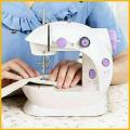 5 in 1 Mini Sewing Machine / Dual Speed Portable Mini Electric Pedal Double Threads Rewind Swing Machine.