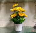 Artificial Sunflower Plant Height 13"  with Vase. 