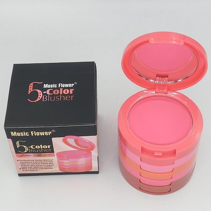 Music%20flower%205-in-one%20Makeup%20Cheek%20Blush%20Powder%205%20Color%20blusher%20different%20color%20Powder%20pressed%20Foundation%20Face%20Makeup%20Blush%20-%20Image%202
