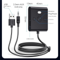 Bluetooth 5.4 AUX Car Adapter Wtih Mic Car Kit Handsfree Calls Music. 