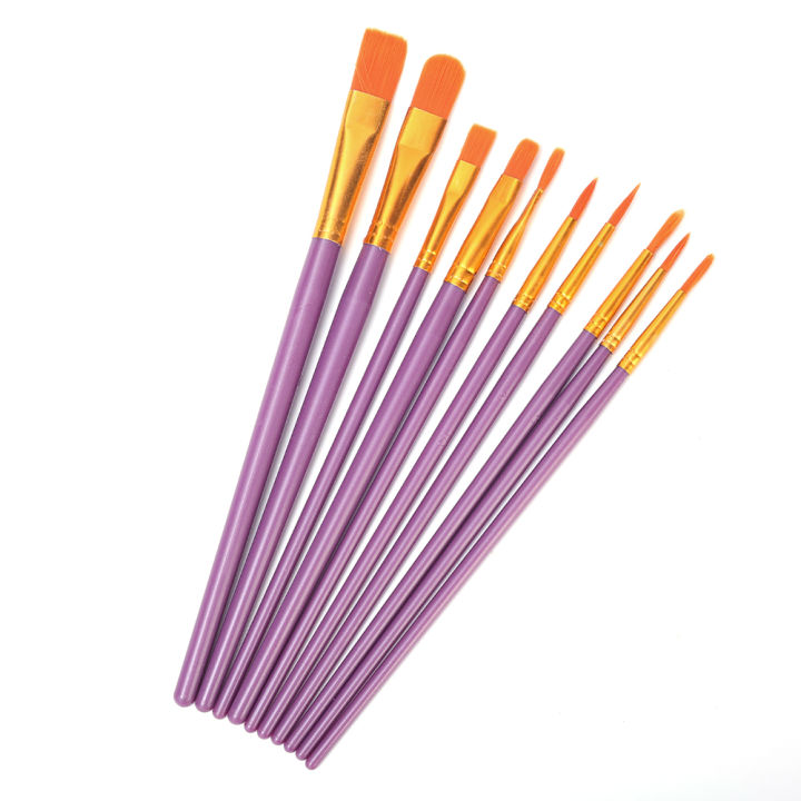 10%20Pcs%20Artists%20Paint%20Brush%20Set%20Acrylic%20Watercolor%20Round%20Pointed%20Nylon%20Tip%20Multifunction%20Hook%20Line%20Short%20Pointed%20Pen%20-%20Image%209