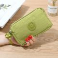 【Wweirdoo】Fashion Womens Organizer Zipper Coin Purse Casual Solid Simple Wrist Strap Card Ladies wallet.
