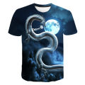 Men's summer new Dragon 3D printed pattern T-shirt Sports casual O collar short sleeve top hip hop Harajuku T-shirt. 