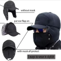3 in 1 Winter Cap Hat for Men and Women Fur Warm Windproof Cap (Adjustable) Outdoor Velvet Fishing Skiing Base ball Cap Hats.
