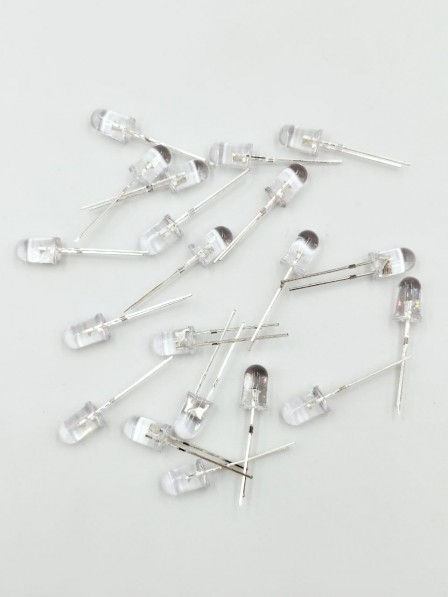 5mm Transparent Color LED Pack of 20 Pieces