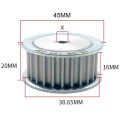 Durable 5mm Pitch 5M 25Teeth Timing Pulley Silver Tone Aluminum Timing Belt Drive Without Step AF Type Idler Pulley Belt, 3D Printer, CNC. 