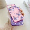 ZCSIBORUI for Redmi A3 Xiaomi Poco C61 Back Cover Purple Butterfly Colorful Sliver Double Sided Hard Case Shockproof Anti-fall Phone Cover. 