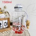 50Oz/1.5L 85Oz/2.5L Gallon Bottle Plastic Jug Growler Straw Lid Bpa-Free Time Marker Outdoor Sports Gym Water Bottles. 