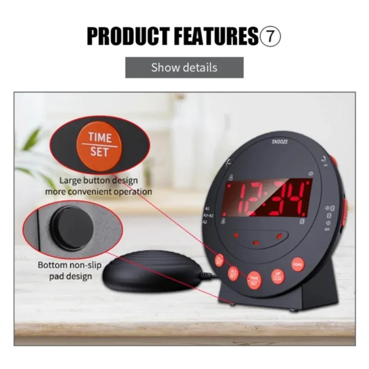 Super%20Loud%20Alarm%20Clock%20High%20Volume%20Digital%20Large%20Display%20Bed%20Shaker%20Bedroom%20Clock%20USB%20Charging%20LED%20Display%20for%20Heavy%20Sleepers%20Home%20Use%20Wake-up%20Aid%20%20Management%20Auditory%20Impaired%20-%20Image%202
