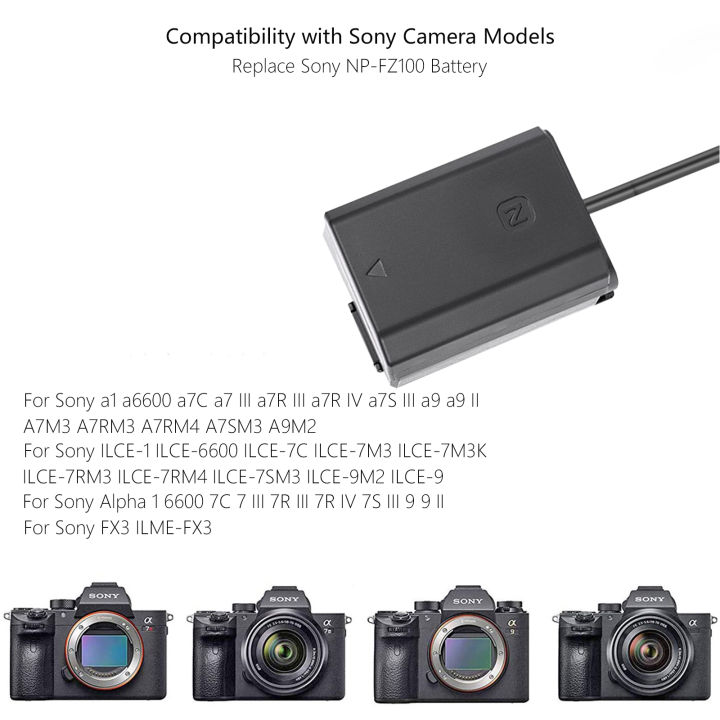 NP-FZ100%20A7III%20Dummy%20Battery%20Adapter%20for%20Sony%20Alpha%20A7IV%20A6600%20A7SIII%20A7C%20A1%20FX3%20A7R3%20A7R%20IV,%20A9%20A9R%20A9S%20Cameras%20-%20Image%206