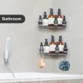 Shower Caddy Corner with Hooks, Organizer Wall Mounted 2 Pack.