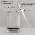 Glass+Stainless Steel Pump Head Glass Bottle Refillable Soap Dispenser Hand Sanitizer Bottle for Bathroom Kitchen Office Public. 