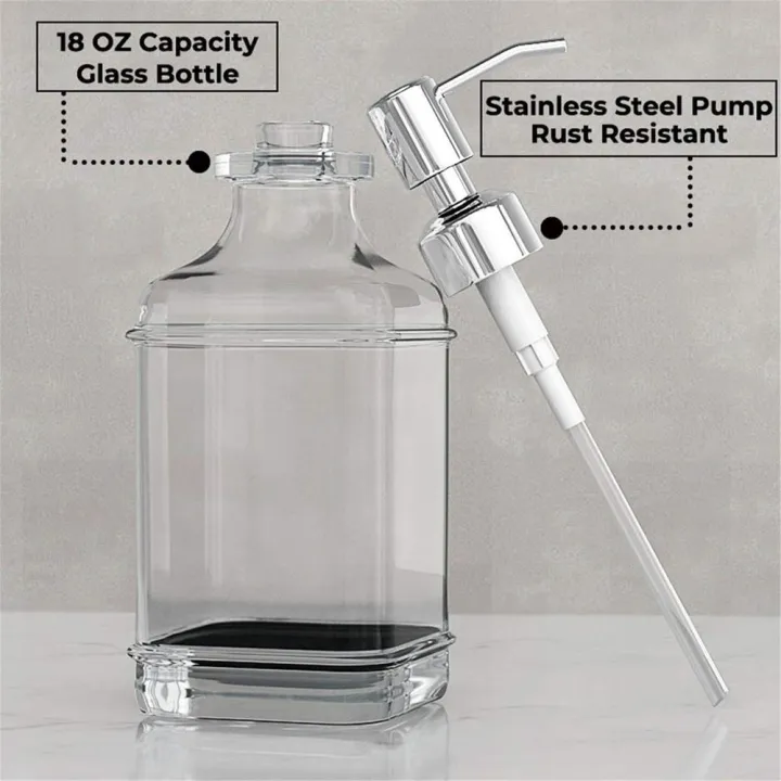 Glass+Stainless%20Steel%20Pump%20Head%20Glass%20Bottle%20Refillable%20Soap%20Dispenser%20Hand%20Sanitizer%20Bottle%20for%20Bathroom%20Kitchen%20Office%20Public%20-%20Image%204