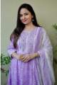 Dress Violet 3 Pcs Trendy Design for Women and Girls Premium Quality Stitched Fabric. 