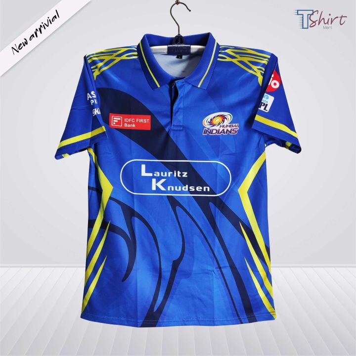Mumbai Indians White Jersey Mumbai Indians Premium Short Sleeve