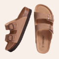Shevalues Classic Platform Cork Sandals For Women Suede Flats Sandals Summer Outdoor Wear Beach Slippers With Adjustable Buckle. 
