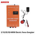 5/10/20/30/40KM Electric Fence Energizer with 5pcs Insulator High-voltage Pulse Output Controller Farm Fence Shepherd Alert Tool.