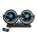 Dual Head 12V Car Fan Portable Vehicle Truck 360° Rotatable Auto Cooling Cooler. 