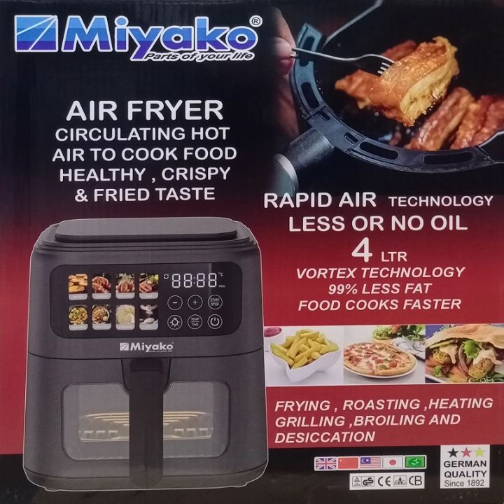 Miyako Air Fryer 4 Liter 401 CG Air Fryer Healthy Cooking Without Oil Fast Cooking Prepare Meal Instantly for Urban Modern Lifestyle